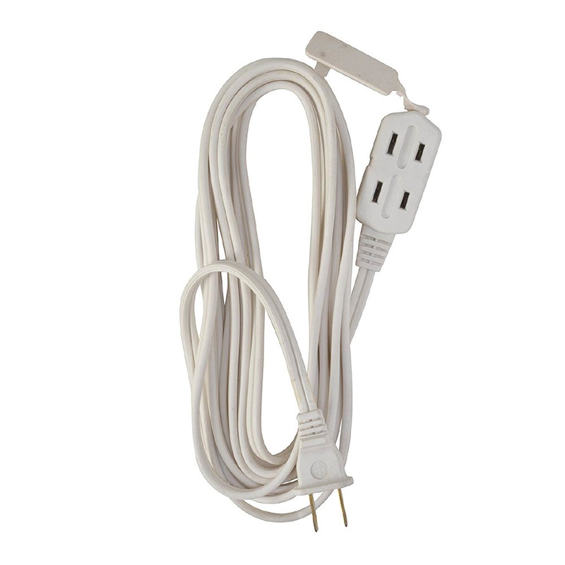 Woods 3-Outlet Extension Cords 15 ft. White (15′, White)