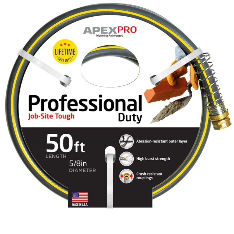 Teknor Apex 3/4 x 100′ Professional Duty Water Hose Black/Yellow
