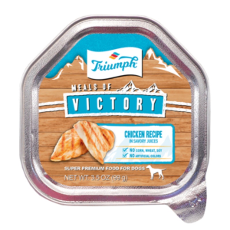 Triumph Meals of Victory Chicken Recipe Wet Dog Food Cups