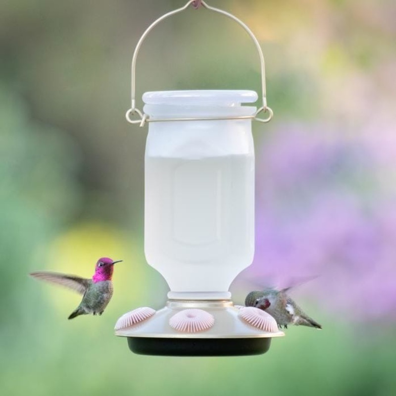 Woodstream Corporation, Inc Perky-Pet Sun-Kissed Top-Fill Glass Hummingbird Feeder – 22 Oz