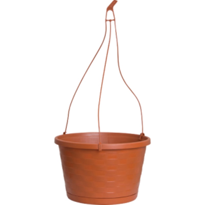 Southern Patio Dynamic Design 12 Weave Hanging Basket, Terracotta